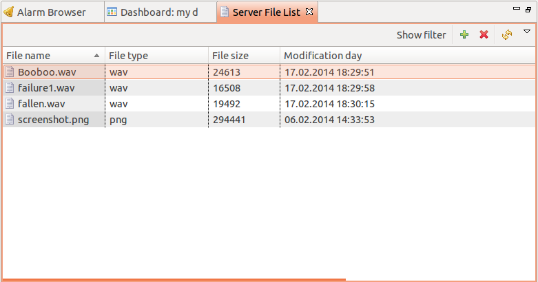 Server Files view