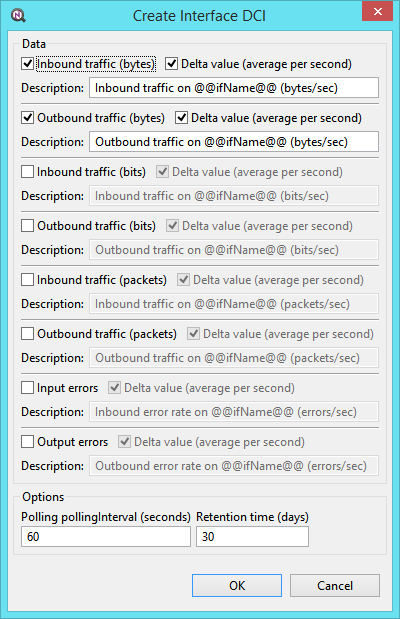 Create interface traffic DCIs