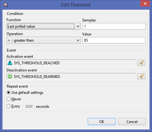 Threshold configuration
